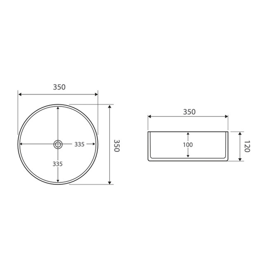 Fienza Reba Basin Above Counter 360 X 360 X 120mm - Matte Light Grey