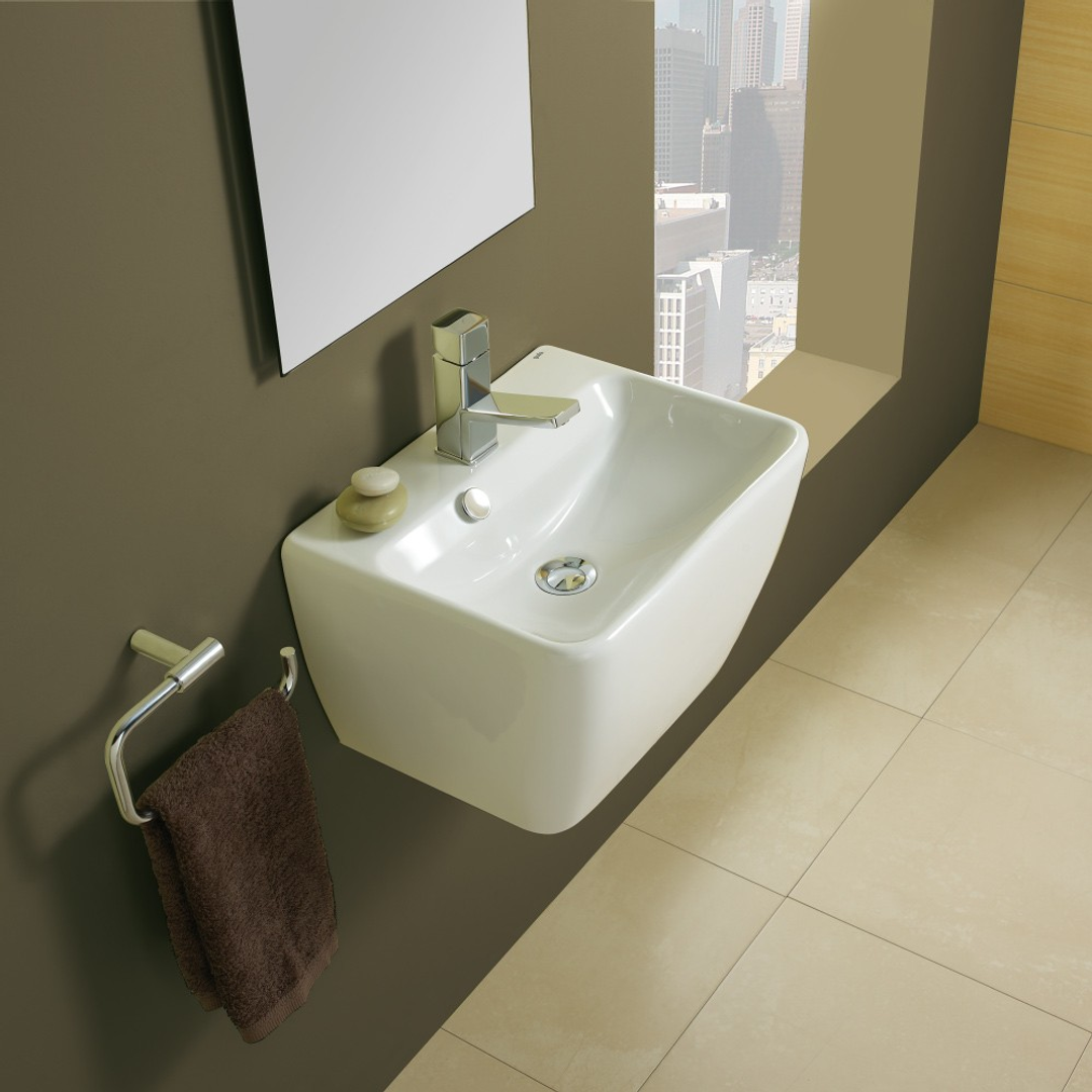 Streamline Gala Emma Square Wall Basin & Shroud Inc Waste 1T