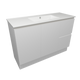 Timberline Nevada Q/Ship Vanity 1200mm White Satin Centre Bowl 1 Tap Hole Alpha Top Floor Stand