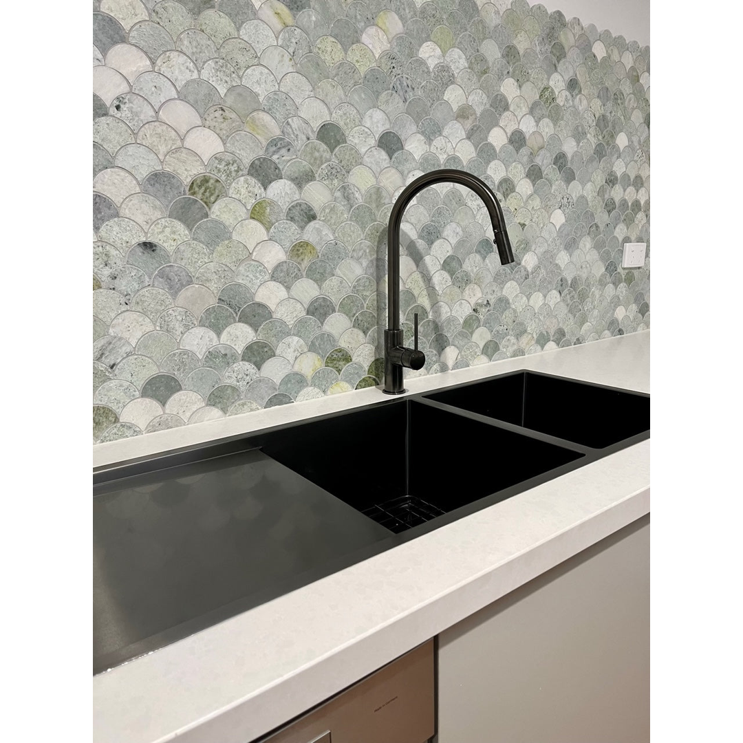 Meir Kitchen Sink Double Bowl & Drainboard 1160 X 440 Shadow