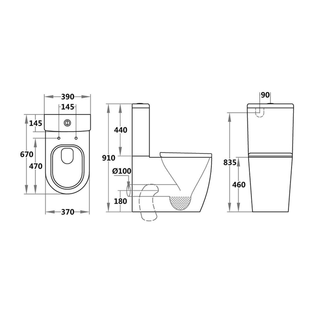 Kdk 021 Close Coupled Easy Height Universal Toilet Suite