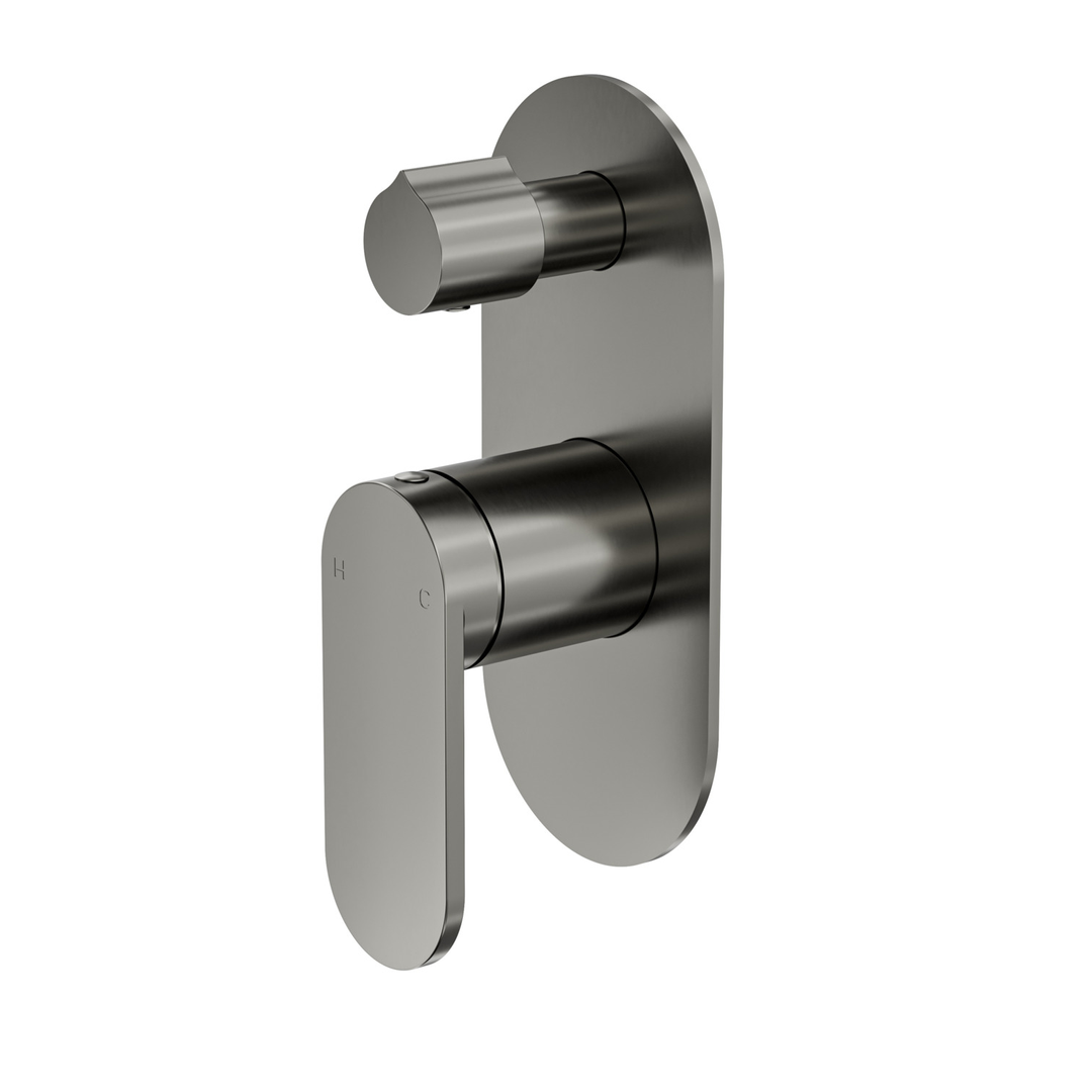 Linsol Capo 1-Plate Wall Mixer With Divertor - Gunmetal