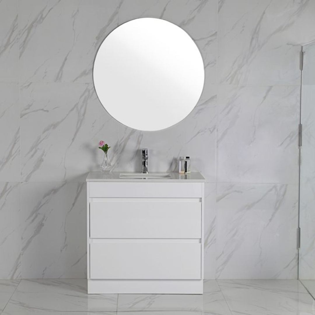 Aulic Leona 1800mm Freestanding Double Vanity - Cato Flat Stone Top