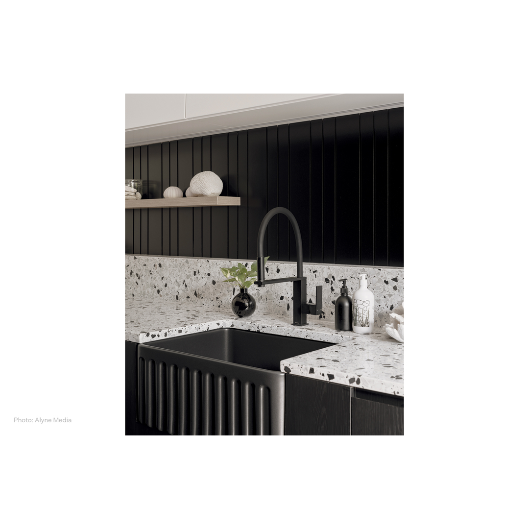 Phoenix Vezz Flexible Hose Sink Mixer (Square) - Matte Black