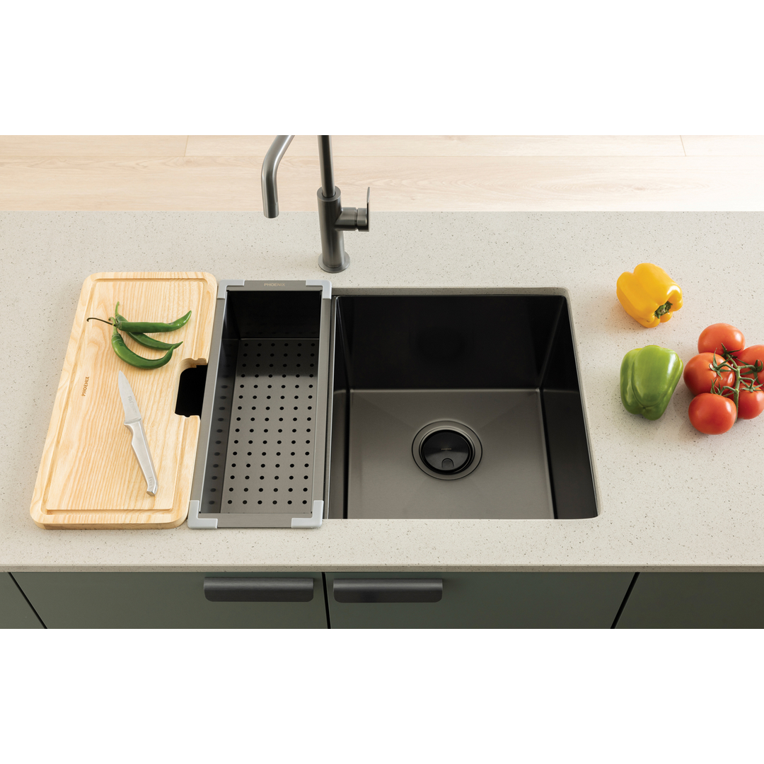 Phoenix 4000 Series Double Bowl Under / Over Sink Brushed Black