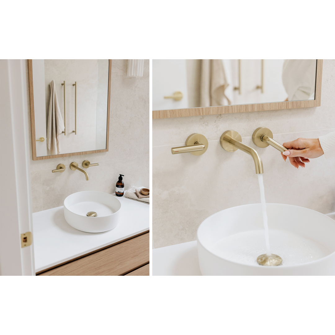 Phoenix Vivid Slimline Plus Lever Wall Top Assemblies Brushed Gold