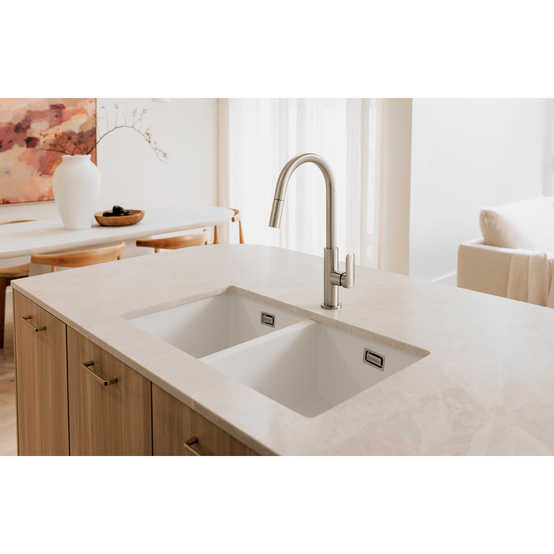 Phoenix Nuage Pull Out Sink Mixer 200mm Brushed Nickel