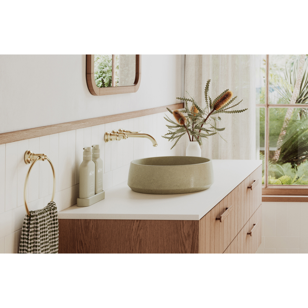 Phoenix Cromford Wall Basin / Bath Tap Set Brushed Gold