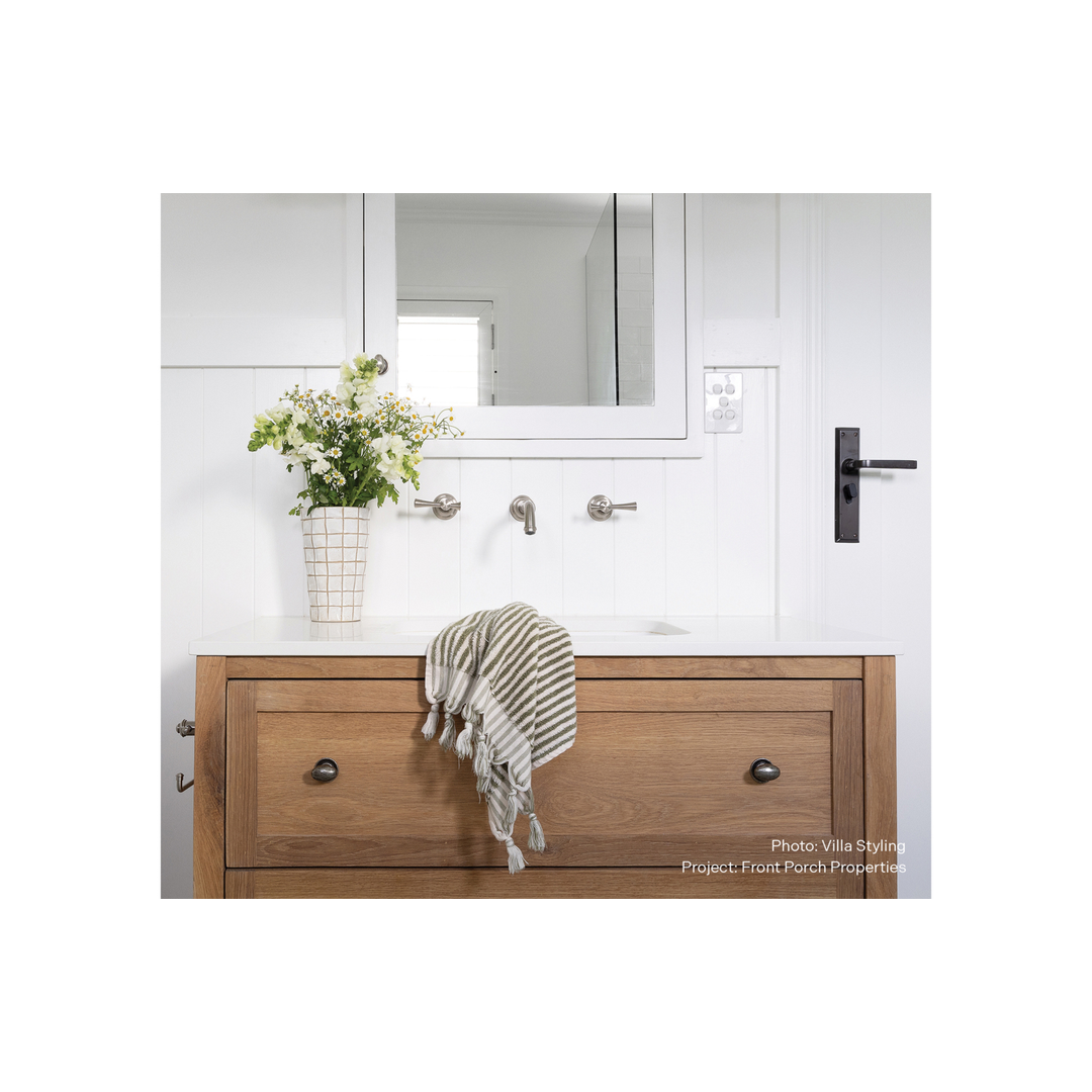 Phoenix Cromford Wall Basin / Bath Tap Set Brushed Nickel