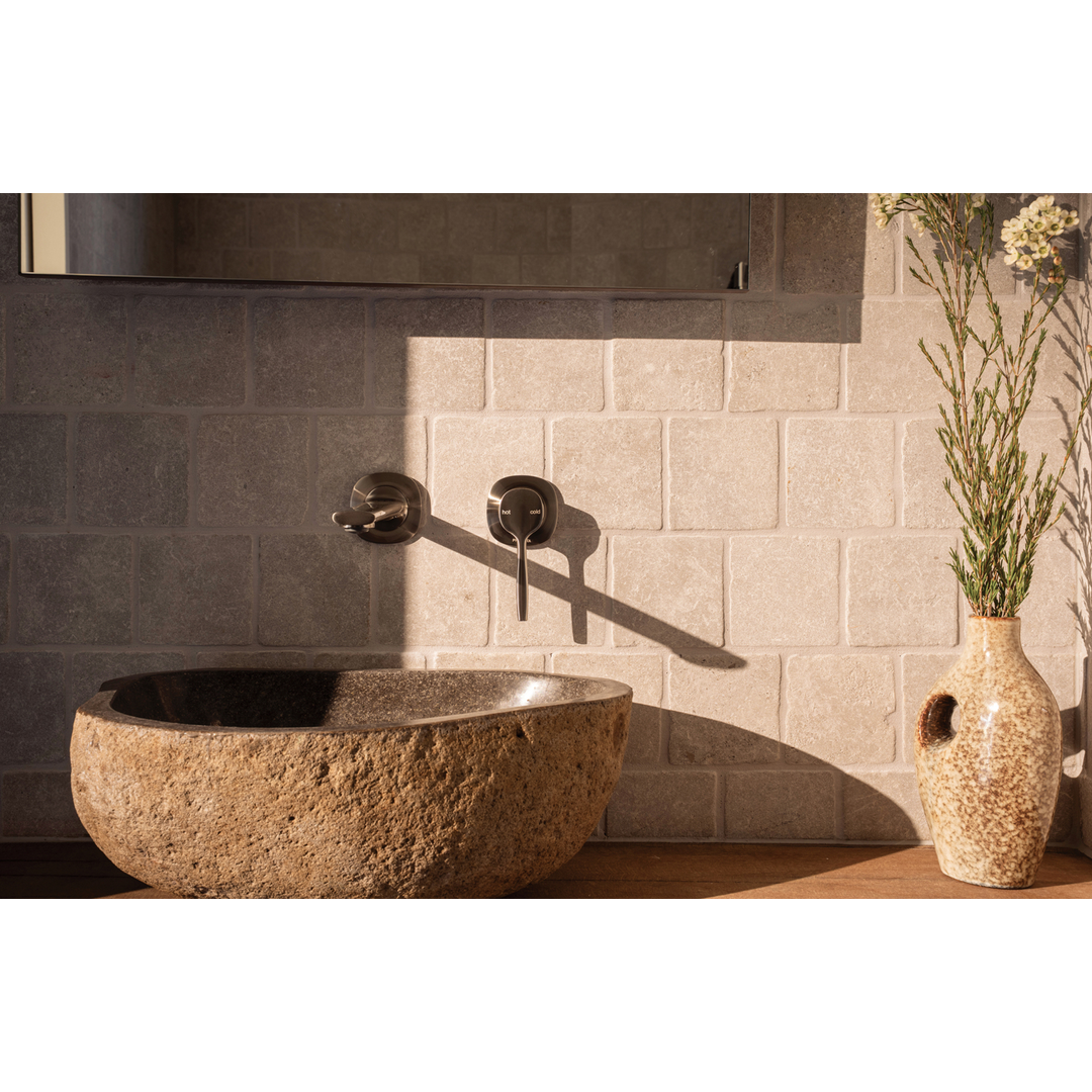 Phoenix Vask Switchmix Wall Basin / Bath Mixer Set 200Mm  Brushed Nickel