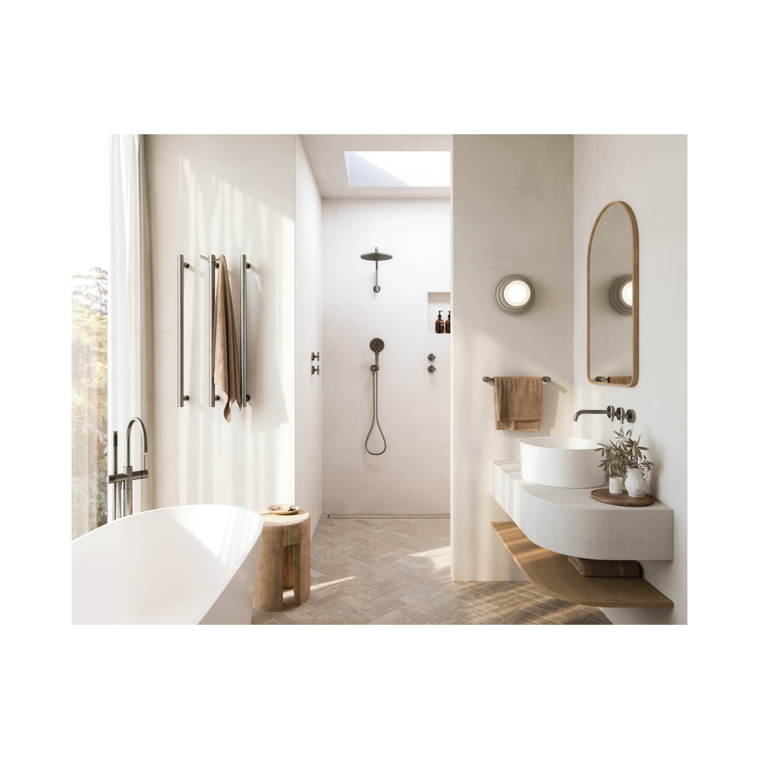 Phoenix Vivid Slimline Hand Towel Rail 350mm - Brushed Carbon