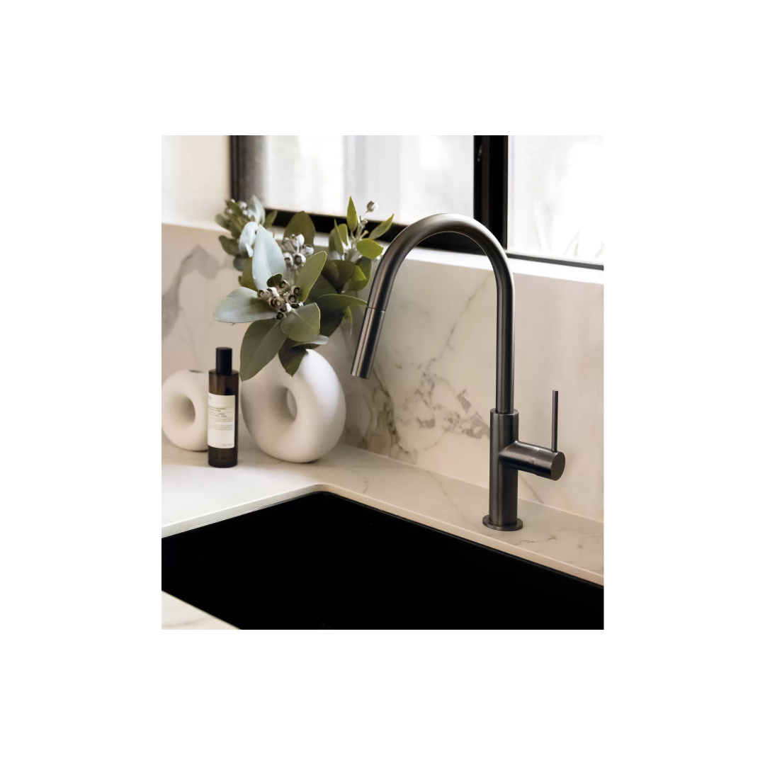 Phoenix Vivid Slimline Pull Out Sink Mixer - Brushed Carbon