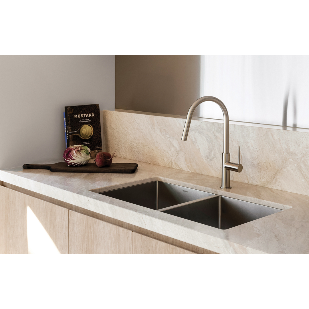 Phoenix Vivid Slimline Pull Out Sink Mixer - Brushed Nickel