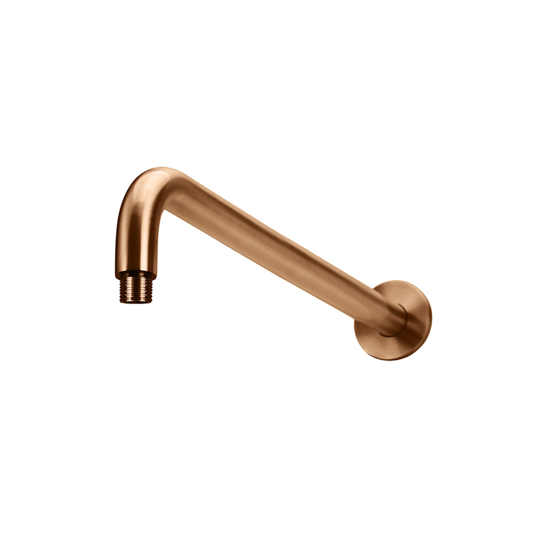 Meir Round Wall Shower Curved Arm 400Mm Lustre Bronze