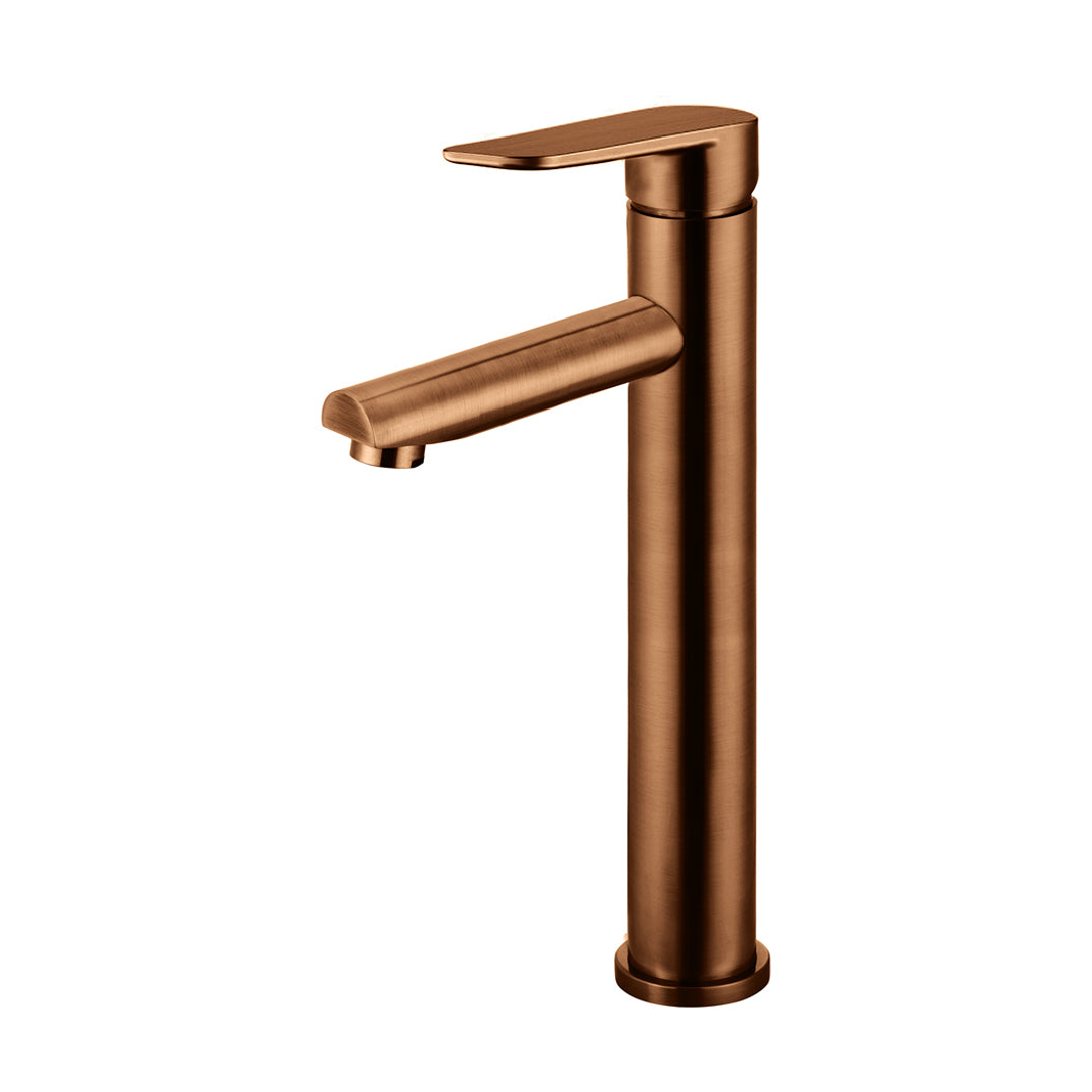 Meir Round Paddle Tall Basin Mixer Lustre Bronze