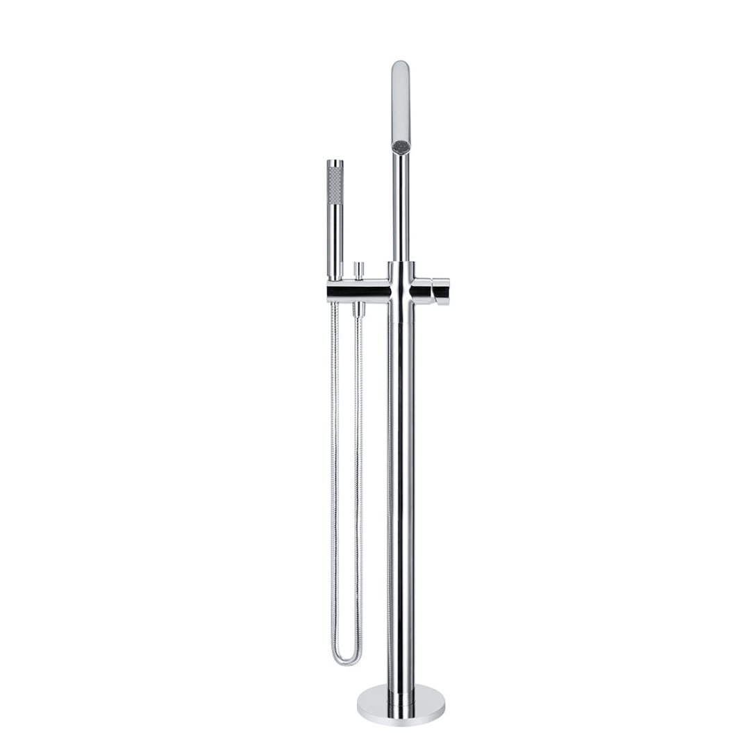 Meir Round Pinless Freestanding Bath Spout And Hand Shower Polished Chrome