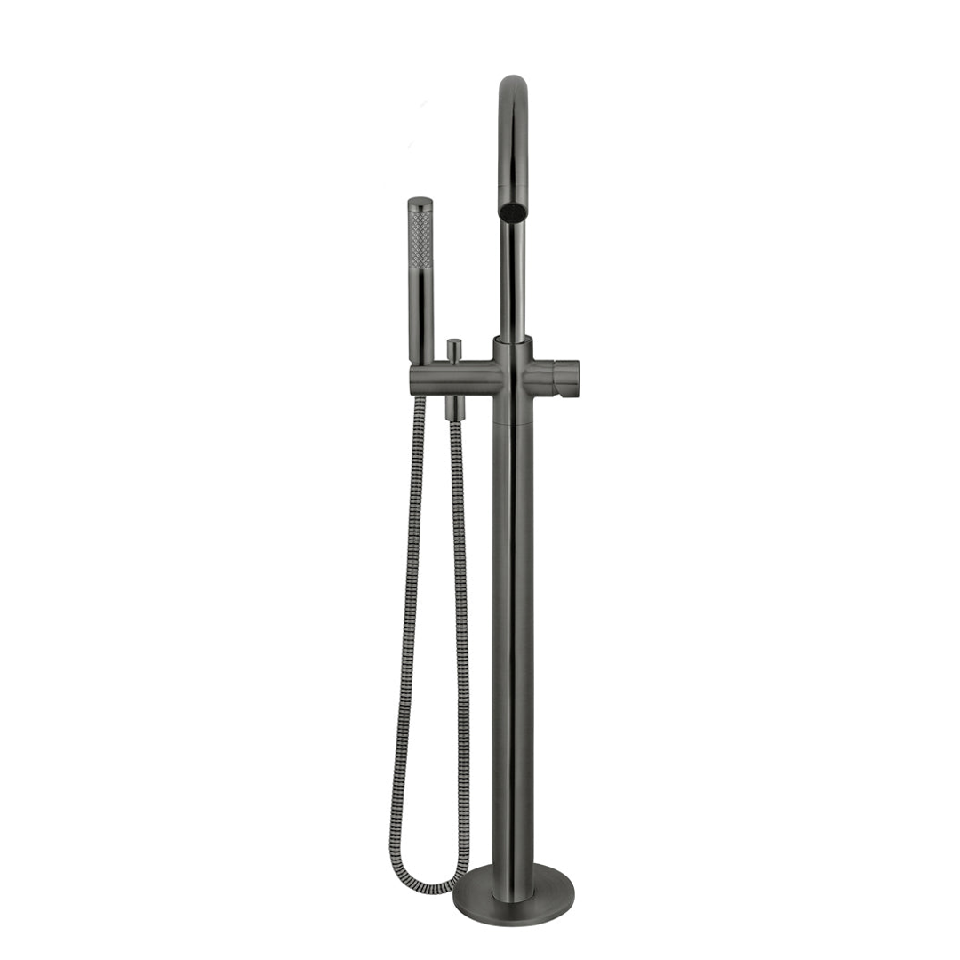 Meir Round Pinless Freestanding Bath Spout And Hand Shower Shadow