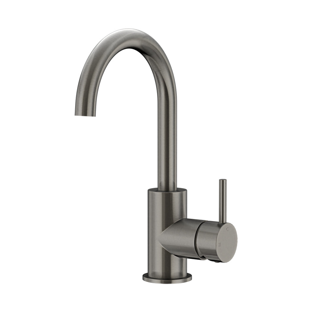 Meir Round Gooseneck Basin Mixer With Cold Start Shadow