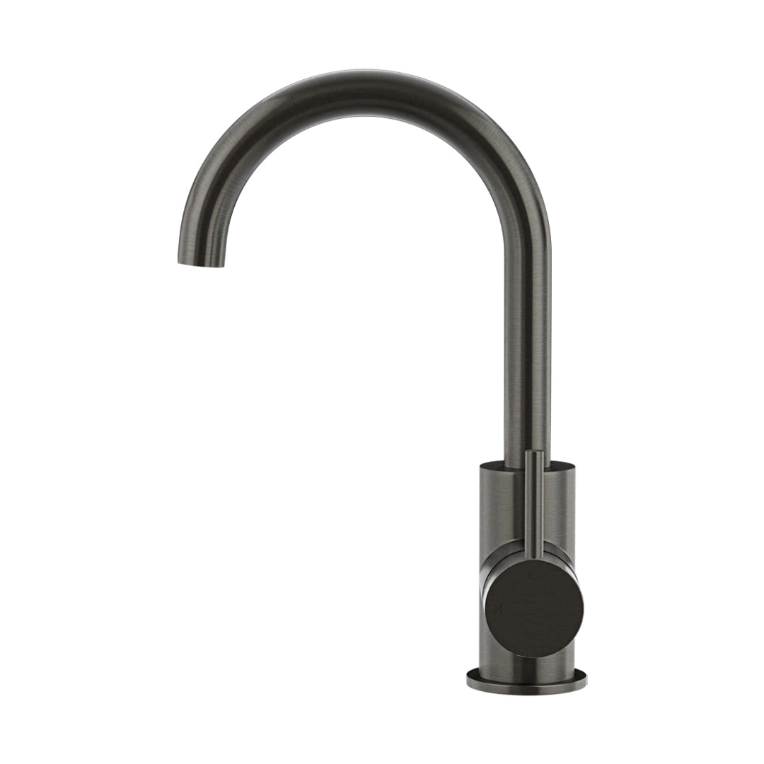 Meir Round Gooseneck Basin Mixer With Cold Start Shadow