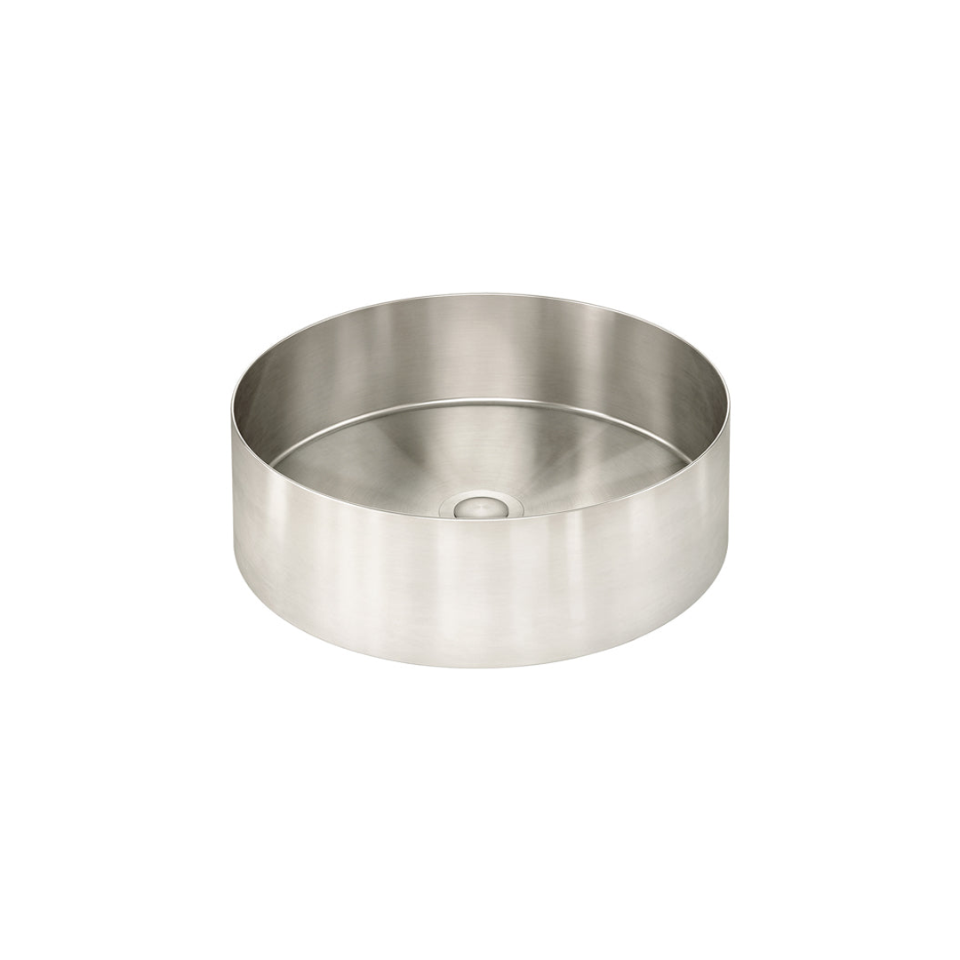 Meir Steel Round Bathroom Basin 380 X 110 Brushed Nickel