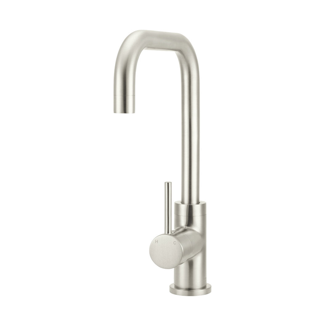 Meir Round Kitchen Mixer Tap Brushed Nickel