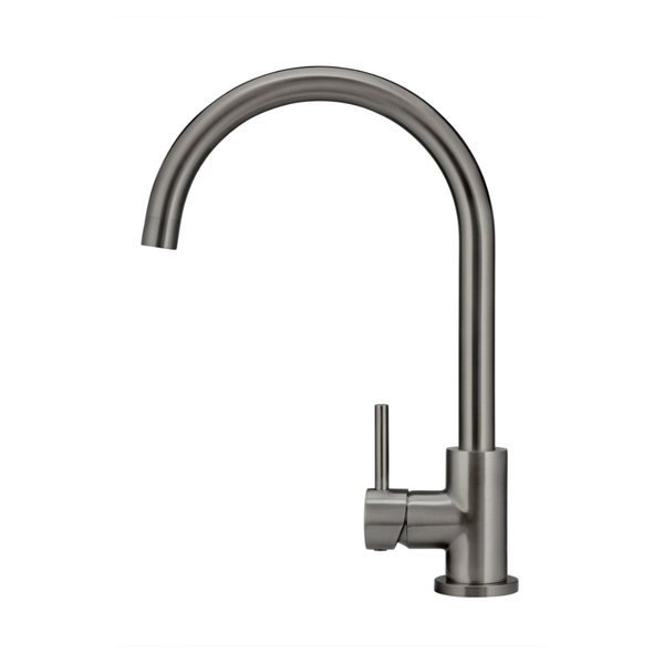 Meir Round Gooseneck Kitchen Mixer Tap Shadow