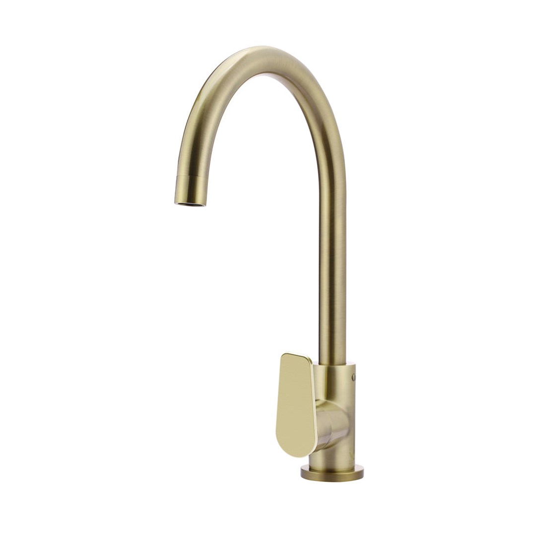 Meir Round Paddle Gooseneck Kitchen Mixer Tap Tiger Bronze