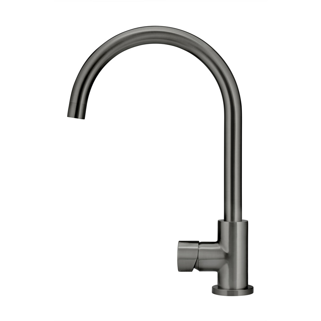Meir Round Pinless Gooseneck Kitchen Mixer Tap Shadow