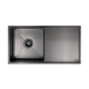 Meir Kitchen Sink Single Bowl & Drainboard 840 X 440 Brushed Nickel