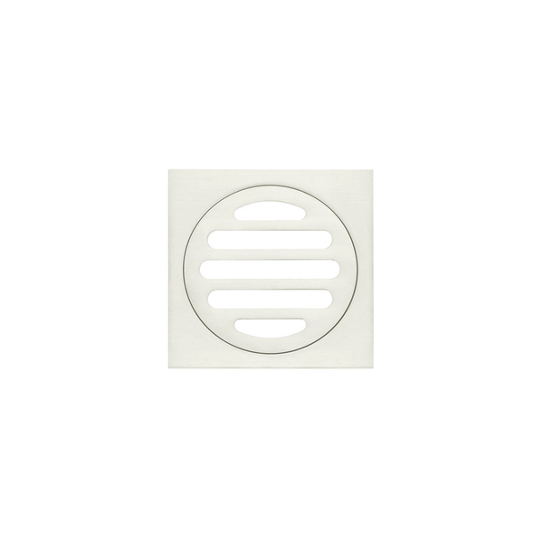 Meir Square Floor Grate Shower Drain 80mm Outlet Brushed Nickel Mp06-80-Pvdbn