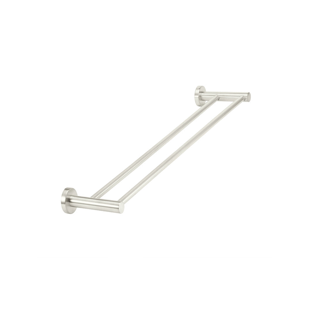 Meir Round Double Towel Rail 600mm Brushed Nickel