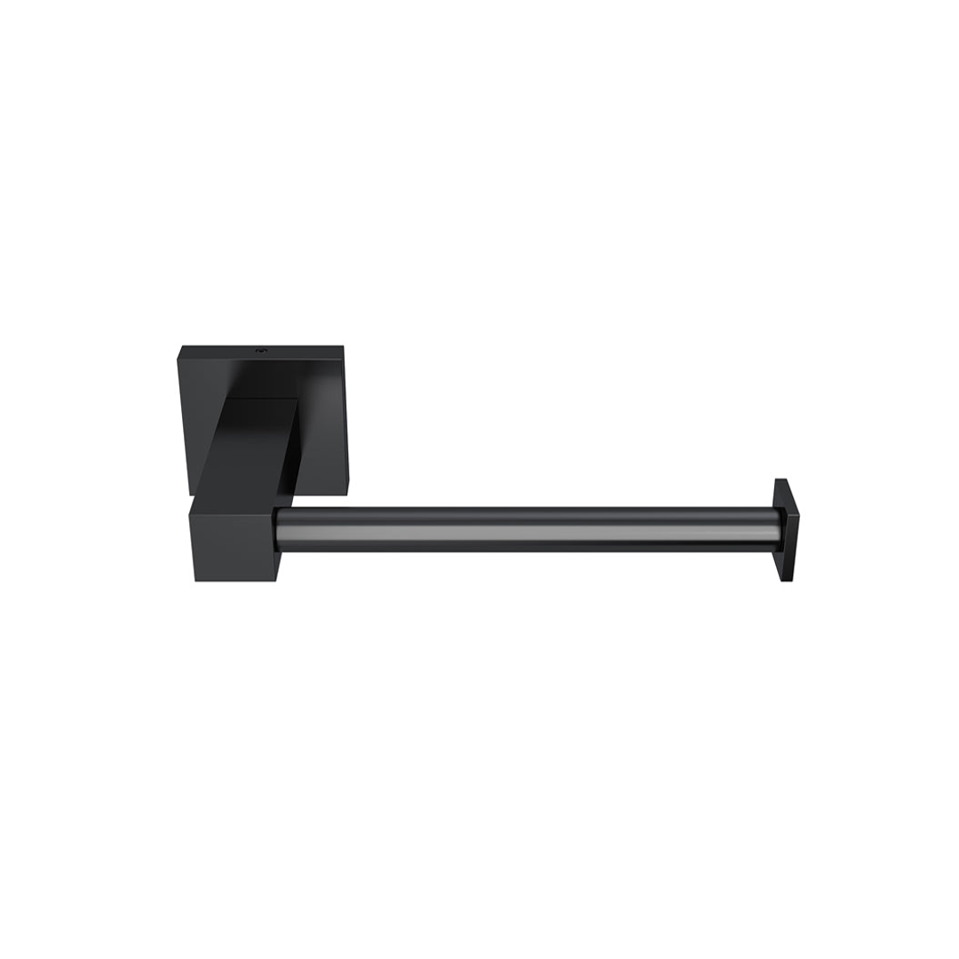 Meir Square Toilet Roll Holder With Round Bar Matte Black