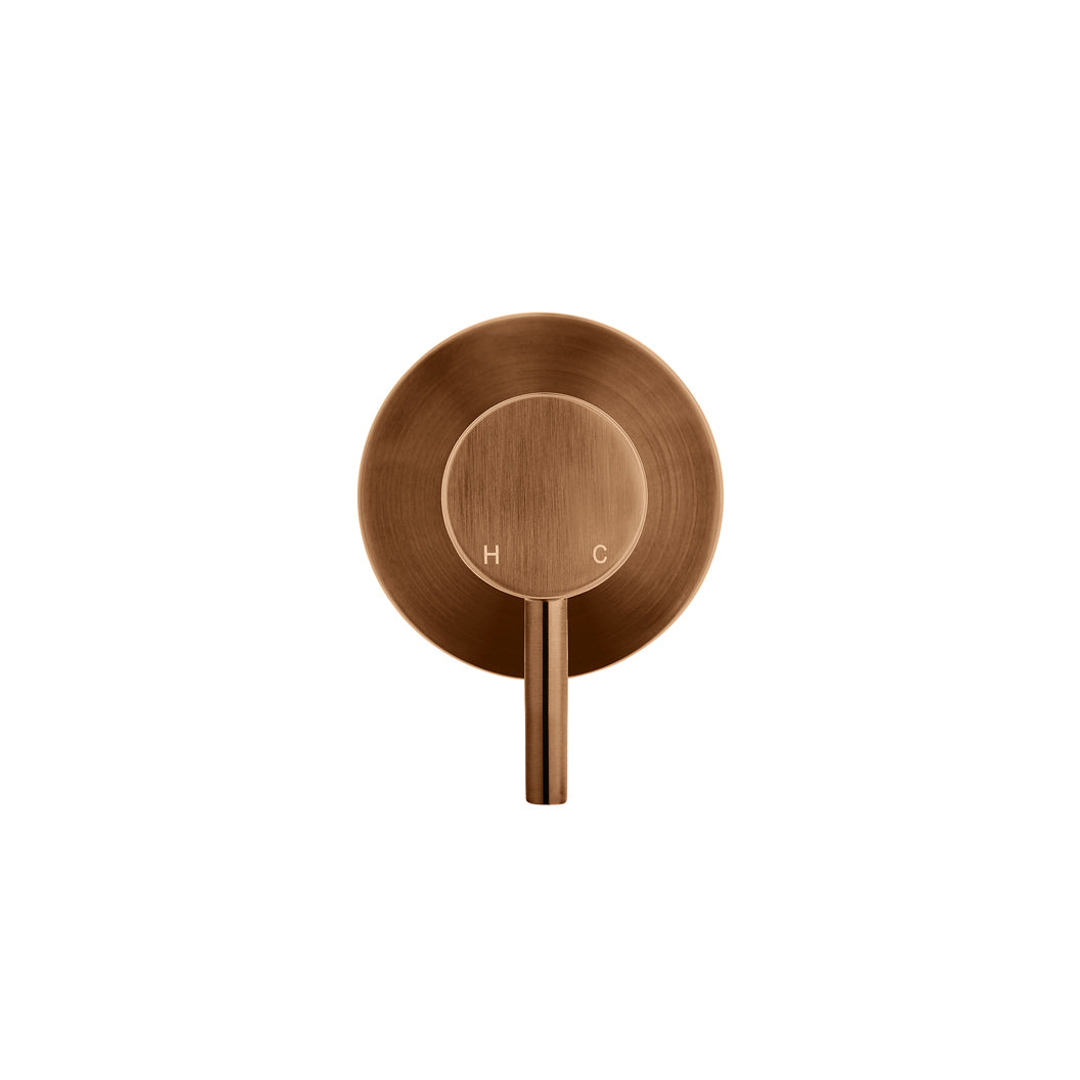 Meir Round Wall Mixer Short Pin Lever Finish Kit Lustre Bronze
