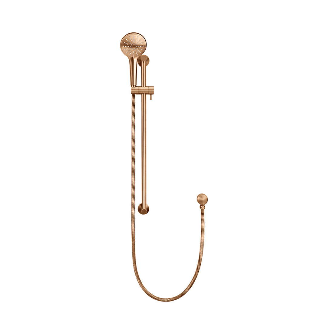 Meir Round Three Function Hand Shower On Rail Column Lustre Bronze