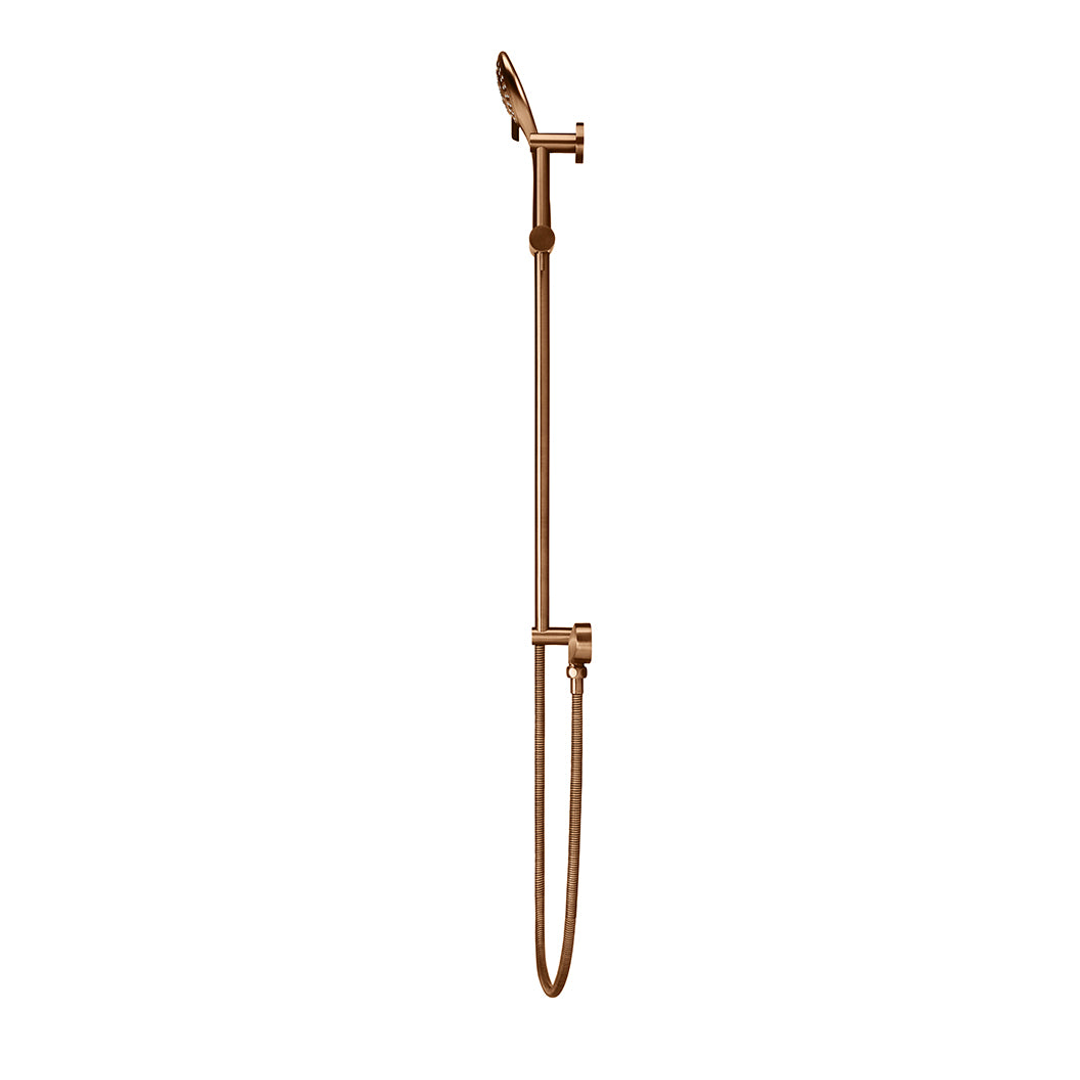 Meir Round Three Function Hand Shower On Rail Column Lustre Bronze