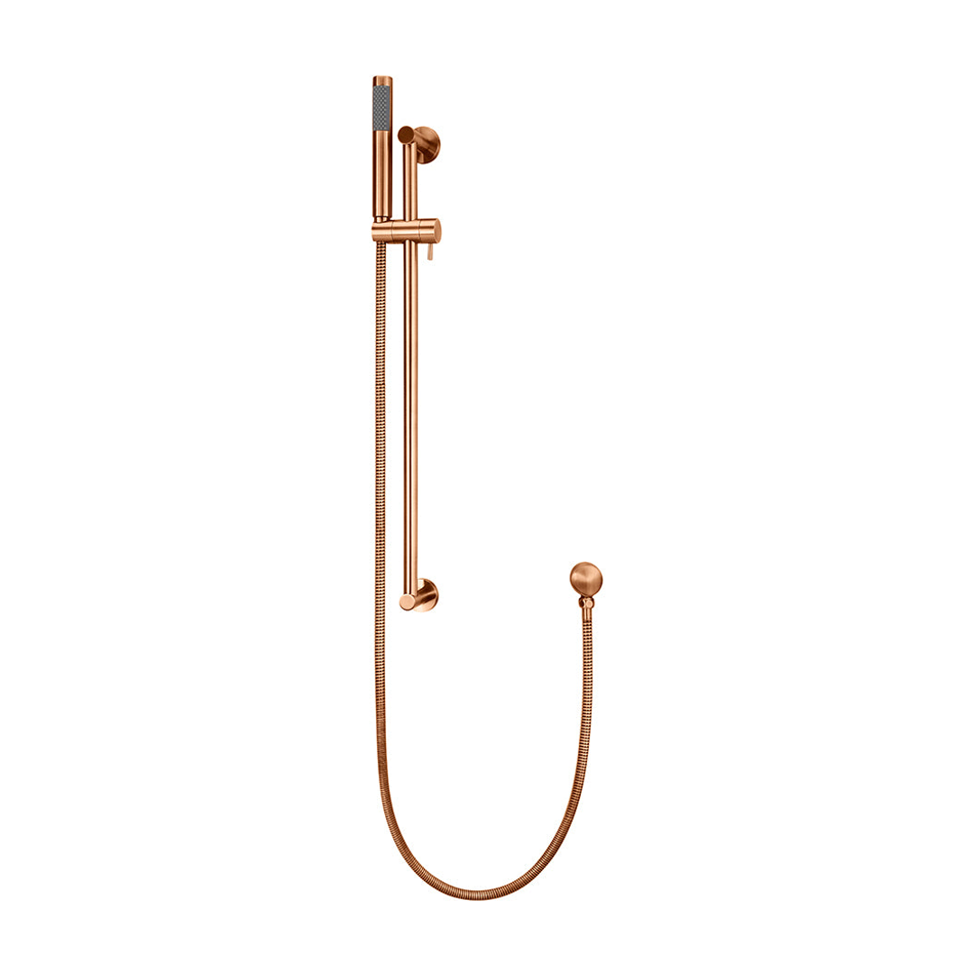 Meir Round Hand Shower On Rail Column Lustre Bronze
