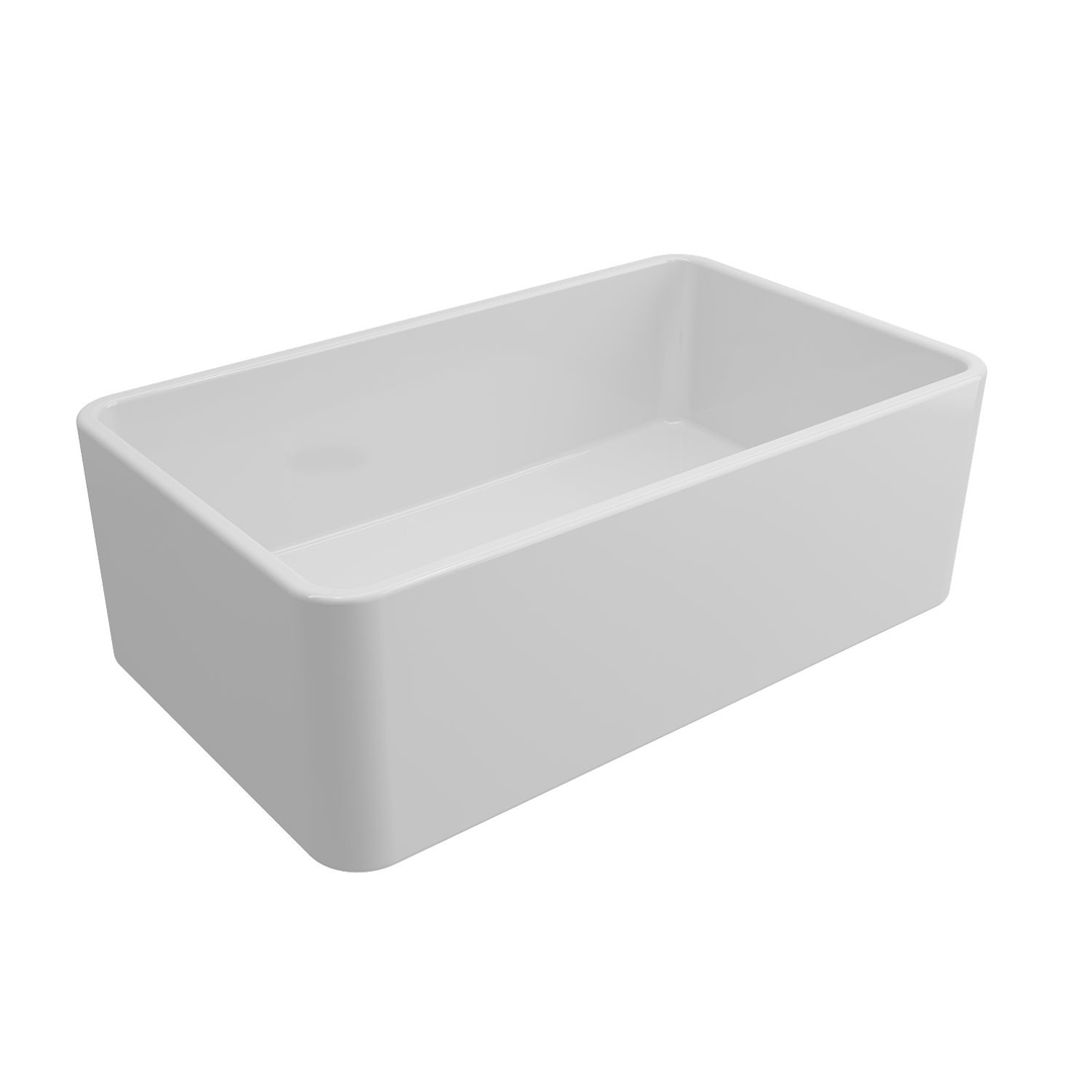 T&H Novi 76 X 46 Fine Fireclay Butler Sink Double Sided Flat & Ribbed Front