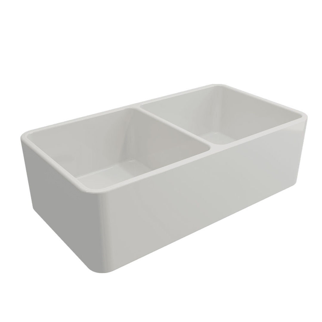 T&H Novi 84 X 46 Dbl Bowl Butler Sink Dbl Sided Flat Front &Ribbed Front