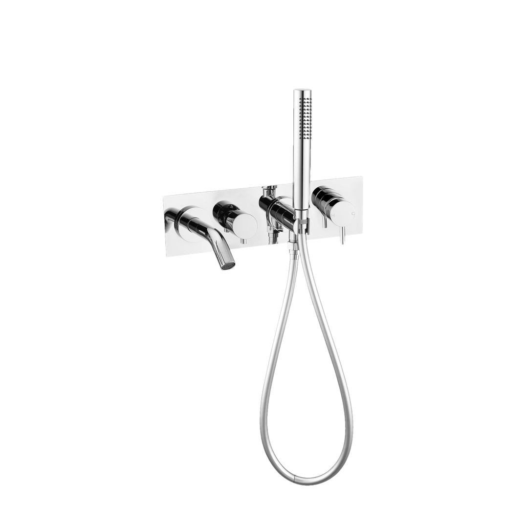 Mecca Wall Mount Bath Mixer With Handshower Chrome