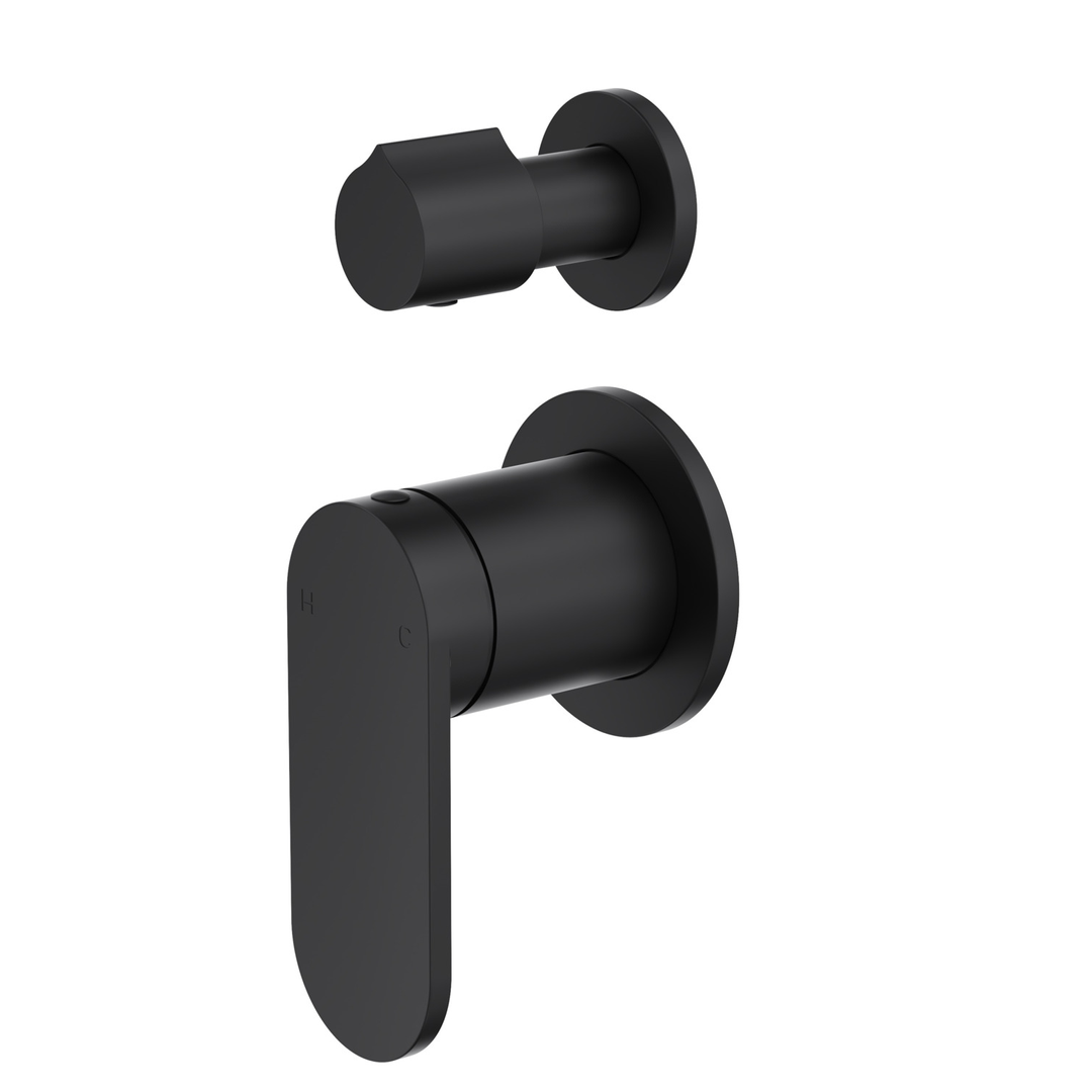 Linsol Capo 2-Plate Wall Mixer With Divertor - Matte Black