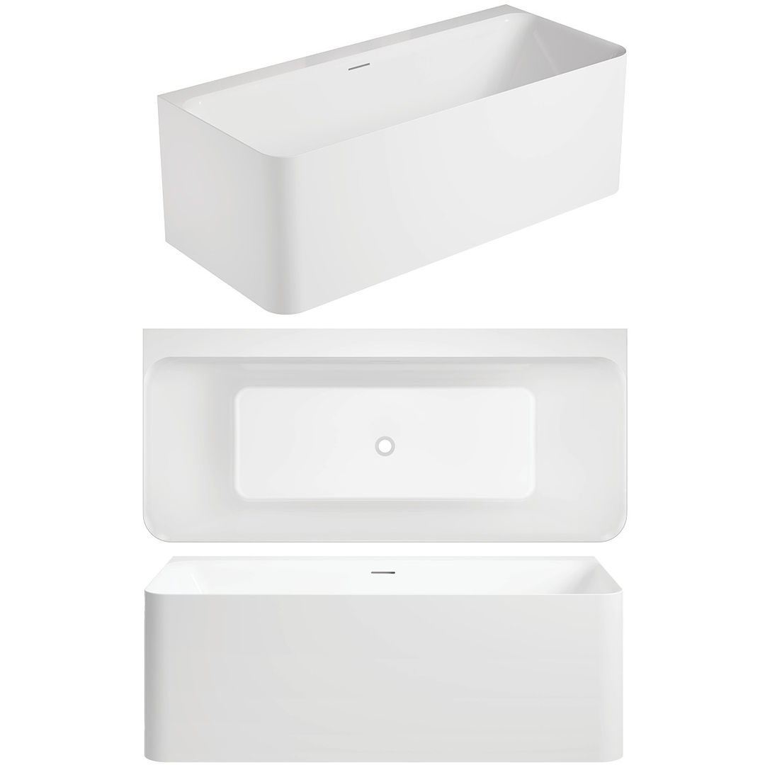Oceano Lunus 1500 Back-to- Wall Bath White 1500mm X 750mm