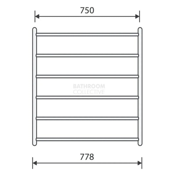 Abask 6 Heated Ladder-85 X 75Cm In Mirror Ss(Avenir P#:Tlh2-85X75 Ms) - Burdens Plumbing