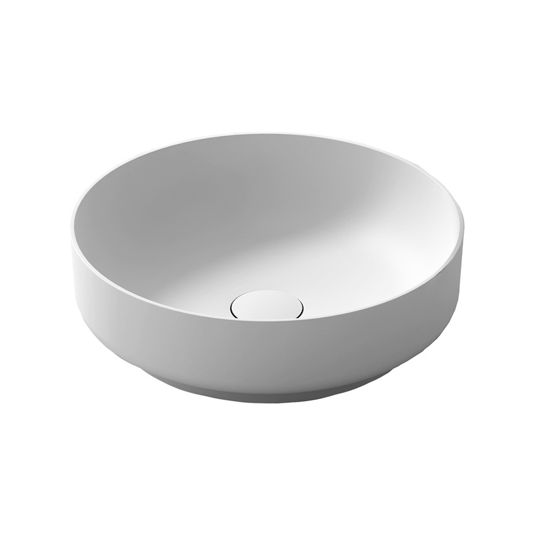 Streamline Synergii Solid Surface 40Cm Dia Above Counter Basin_Matte White