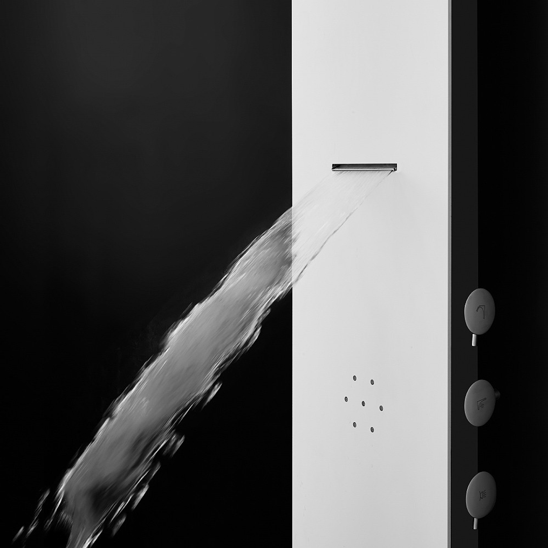 Streamline Synergii Shower Panel Right Side Operation - Matt Black