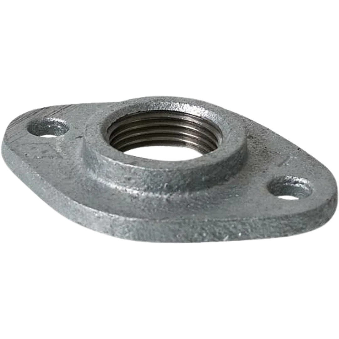 20MM OVAL FLANGE GALV DRILLED