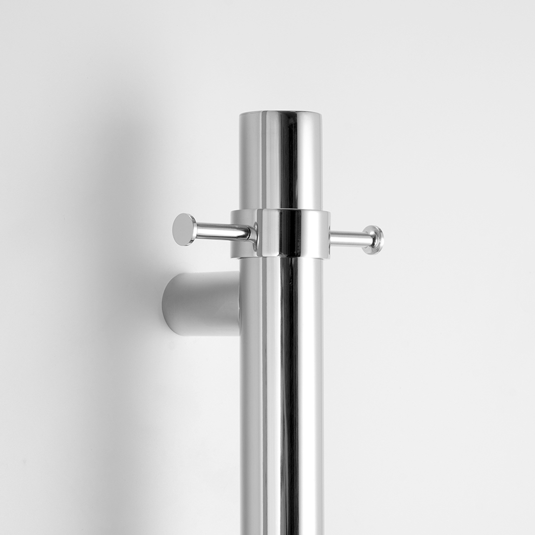 Radiant Polished Vertical 950Mm Round Non Heated Single Bar Towel Rail
