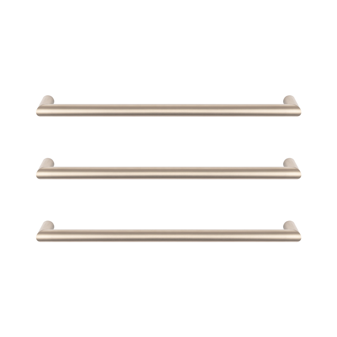 Radiant Warm Brushed Nickel 650Mm Non Heated Round Single Bar Towel Rail