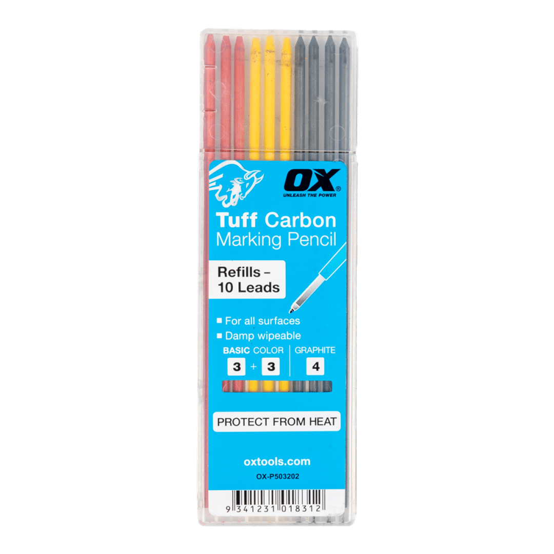 Ox Tuff Carbon Refills Basic Colour & Graphite Lead 10 Pack