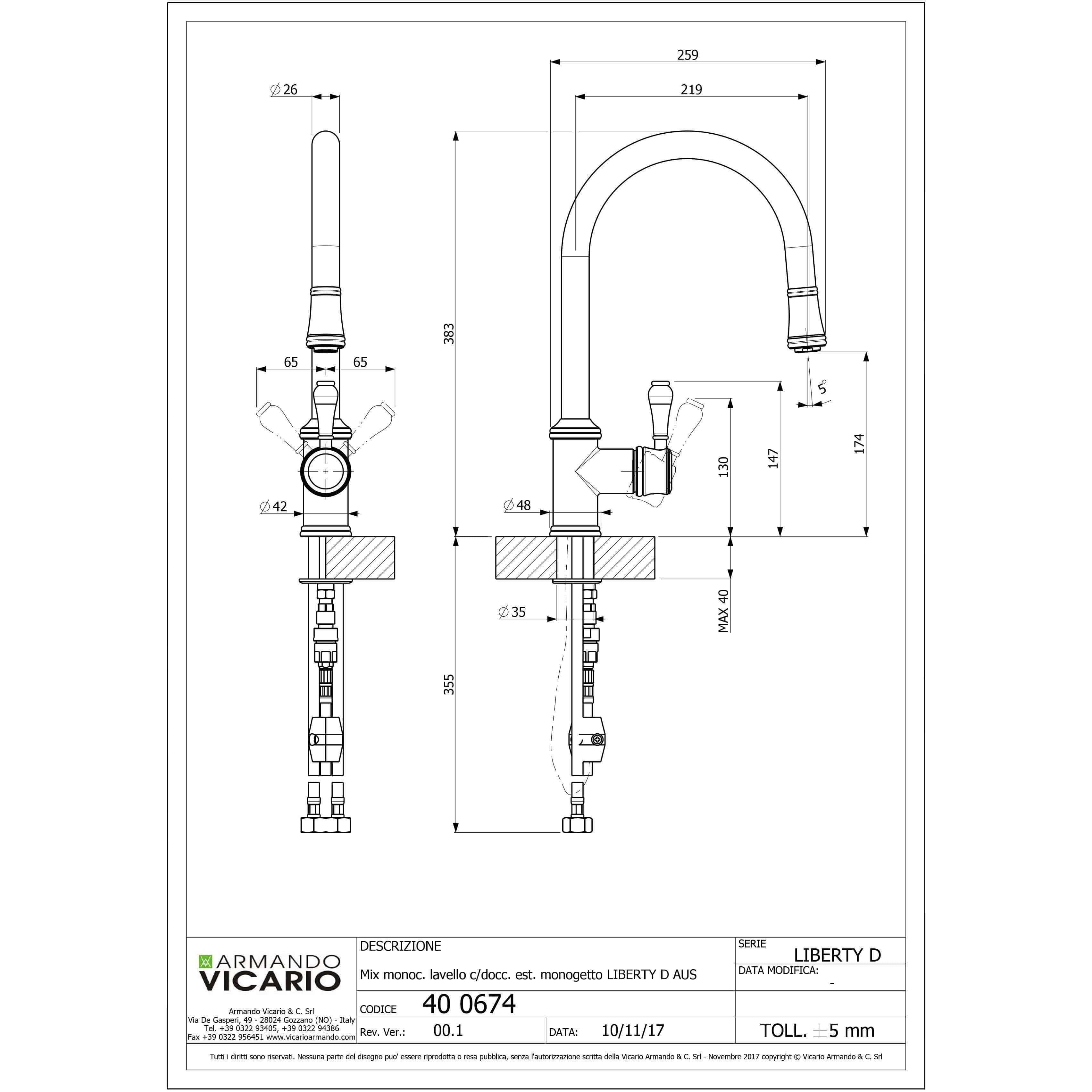 Abey Armando Vicario Provincial P/Out S/Lever Kitchen Mixer Chrom - Burdens Plumbing