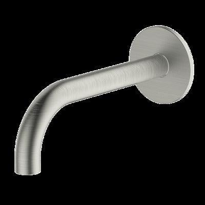 Abey Poco Curved 165mm Basin Spout Brushed Nickel 6S-C165-Bn - Burdens Plumbing